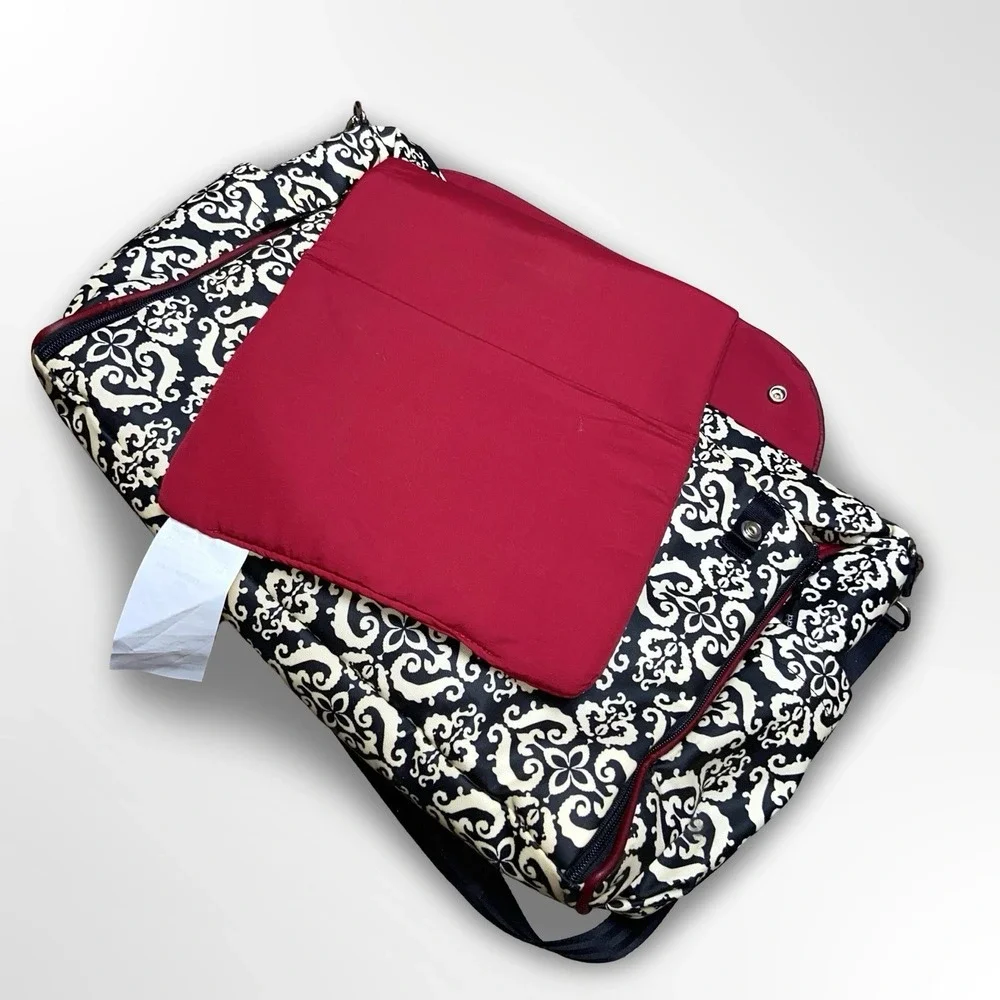 Petunia Pickle Bottom Diaper Bag Messenger Bag Black White Red Baby Travel Tote